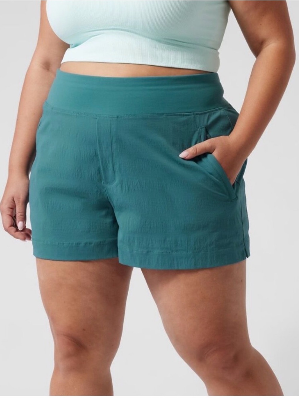 Athleta Trekkie North Shorts Teal Size 22 Hiking Travel UPF 50+‎